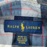 Age 10-12 Ralph Lauren Checked Shirt - Medium Blue Cotton