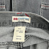 Br Graphic Denim Shorts - 34W 12L Gray Cotton