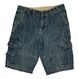 Aeropostale Cargo Shorts - 33W 11L Blue Cotton Blend