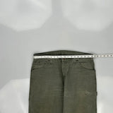 Dickies Carpenter Trousers - 36W 32L Grey Cotton
