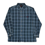 Dickies Checked Flannel Shirt - Medium Blue Cotton Blend