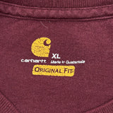 Carhartt Long Sleeve T-Shirt - XL Burgundy Cotton
