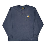 Carhartt Long Sleeve T-Shirt - XL Blue Cotton