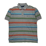 Tommy Hilfiger Striped Polo Shirt - XL Gray Cotton