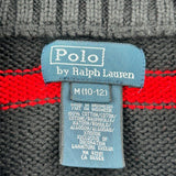 Age 8-9 Polo By Ralph Lauren Striped 1/4 Zip - Medium Black Cotton