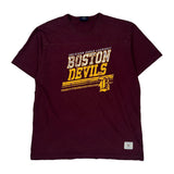 American Eagle Graphic T-Shirt - Large Burgundy Cotton