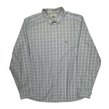 Lacoste Checked Shirt - Large Blue Cotton