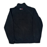 Vintage Tommy Jeans 1/4 Zip - Medium Black Cotton
