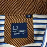 Fred Perry Striped Shirt - Large Blue Cotton