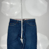 Winged Heart Embroidery On Back Pockets Soulland Hip Hop Jeans - 40W 28L Blue Cotton