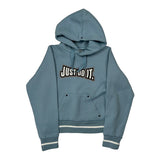 Just Do It Nike Spellout Hoodie - Medium Blue Cotton