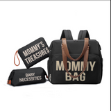 Anymom Mommy Diaper Bags Black 3 pcs Set Nappy Backpack Maternity Multifunctional Handbag Large Capacity Luggage Sleeve