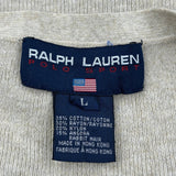 Ralph Lauren V-Neck Jumper - Large Beige Cotton Blend