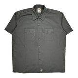 Dickies Short Sleeve Shirt - 2XL Gray Polyester Blend
