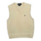 Polo By Ralph Lauren Sweater Vest - Medium Cream Cotton