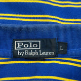 Polo By Ralph Lauren Striped Polo Shirt - Large Blue Cotton