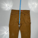 Dickies Double Knee Carpenter Trousers - 33W 30L Brown Cotton