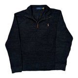 Polo By Ralph Lauren 1/4 Zip - Large Gray Cotton Blend