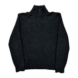 Polo By Ralph Lauren 1/4 Zip - Large Grey Wool
