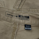 Carhartt Double Knee Carpenter Trousers - 38W 32L Khaki Cotton