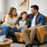 Anyseat 3-Seater Sofa Cover – Golden Yellow Geometric Style Slipcover for Living Room Chair Protection
