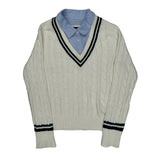 Tommy Hilfiger Striped Sweater - Large Blue Cotton
