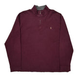 Polo By Ralph Lauren 1/4 Zip - 2XL Burgundy Cotton
