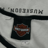 Milwaukee, Wisconsin County Stadium 1975 Harley Davidson Band Long Sleeve T-Shirt - XL Black & White Cotton