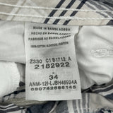 Lee Checked Cargo Shorts - 34W 11L Black & White Cotton