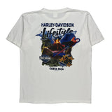 Costa Rica Harley Davidson Graphic T-Shirt - XL White Cotton