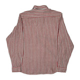 Lacoste Striped Shirt - Large Red Linen
