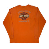 Milwaukee Harley Davidson Graphic Long Sleeve T-Shirt - 2XL Orange Cotton