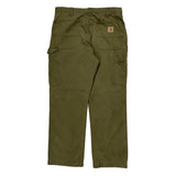 Relaxed Fit Carhartt Carpenter Trousers - 32W 30L Green Cotton
