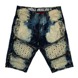 Deadstock Vintage America Studded Denim Shorts - 33W 11L Blue Denim