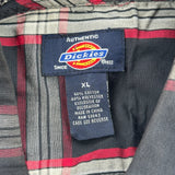 Dickies Checked Short Sleeve Shirt - XL Black Cotton Blend
