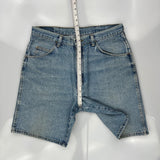 Wrangler Denim Shorts - 34W 10L Light Wash Denim