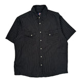 Dickies Pinstripe Short Sleeve Shirt - XL Black Cotton