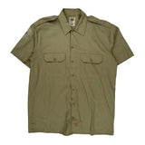 Dickies Short Sleeve Shirt - Medium Khaki Polyester Blend