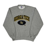 Made In USA Russell Athletic Georgia Tech Sweatshirt - Large Grey Cotton