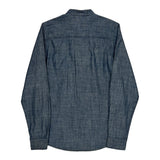 Carhartt Collarless Shirt - Small Blue Cotton
