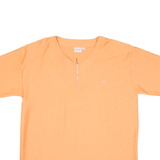 CITYLIFE Sparkly Striped Womens T-Shirt Orange 1/4 Zip XL