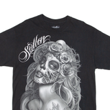 SUTTON Steve Solo Mens Biker T-Shirt Black Crew Neck L