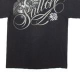 SUTTON Steve Solo Mens Biker T-Shirt Black Crew Neck L