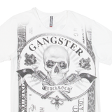 BLACKROCK Skull Mens Biker T-Shirt White L