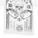 BLACKROCK Skull Mens Biker T-Shirt White L