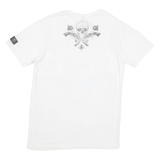 BLACKROCK Skull Mens Biker T-Shirt White L