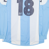 LEGEA No 18 Mens Football Shirt Jersey Blue Long Sleeve V-Neck XL