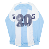 LEGEA No 20 Mens Football Shirt Jersey Blue Long Sleeve V-Neck L