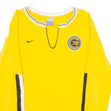 NIKE Womens T-Shirt Yellow Long Sleeve V-Neck UK 16