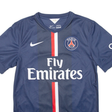 NIKE PSG Mens Football Shirt Jersey Blue V-Neck S